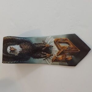 Ralph Marlin Harley-Davidson Eagle Print Tie Festival Office Novelty Sz. 58'